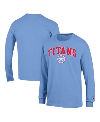 Мужская футболка Champion Tennessee Titans с длинным рукавом и логотипом светло-голубого цвета
