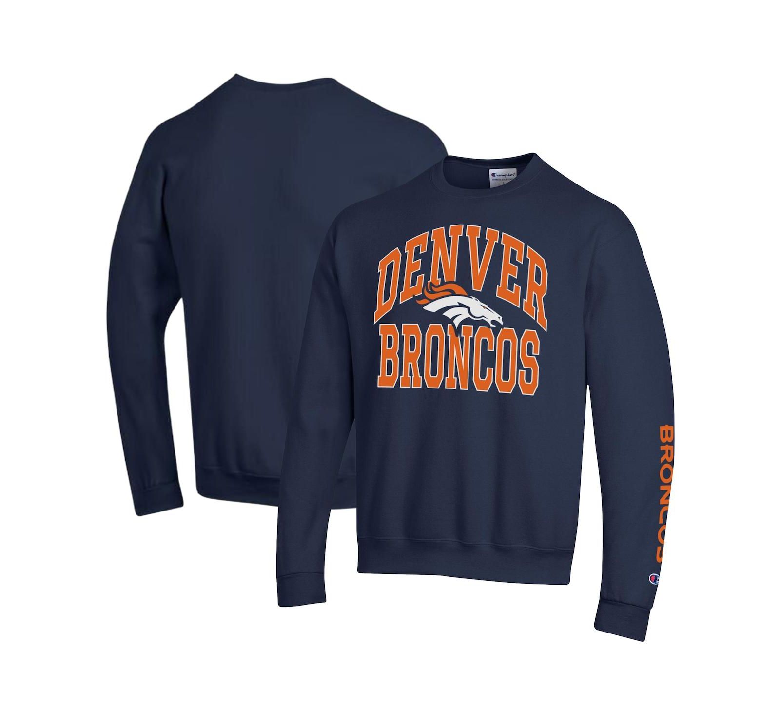 Champion Мужской флисовый свитшот Denver Broncos Powerblend, темно-синий