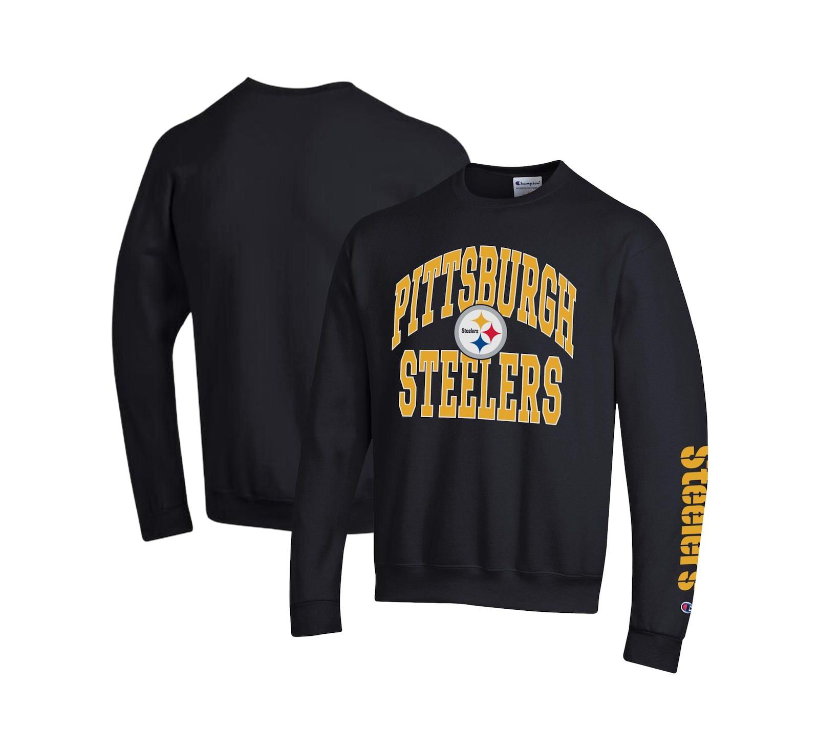 Champion Men's Black Pittsburgh Steelers Powerblend Fleece Sweatshirt