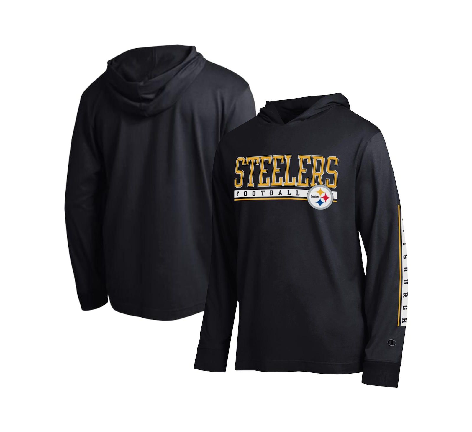 Champion Мужская черная футболка-худи Pittsburgh Steelers All Star