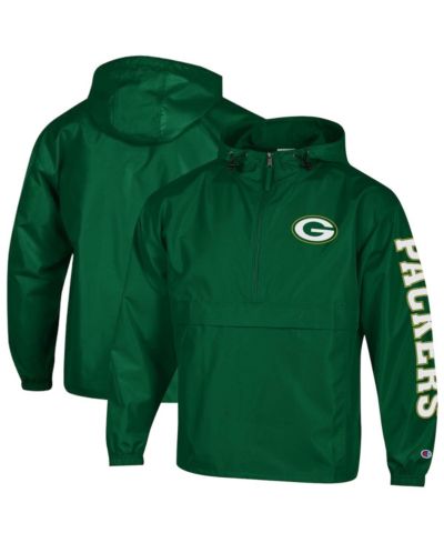 Мужская ветровка Champion Green Green Bay Packers Packable Hooded Half-Zip Jacket