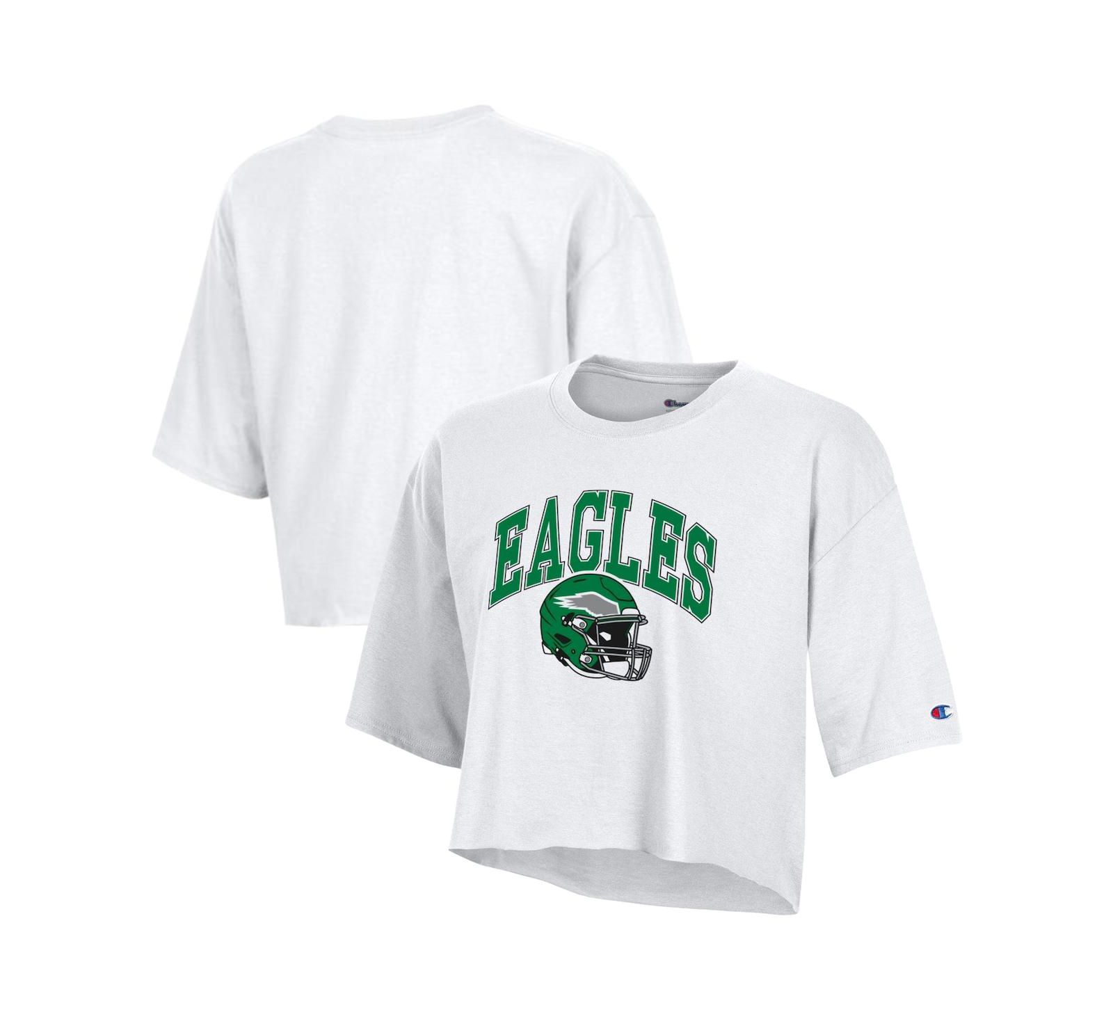Женская укороченная футболка Champion Philadelphia Eagles белого цвета фасона Boyfriend