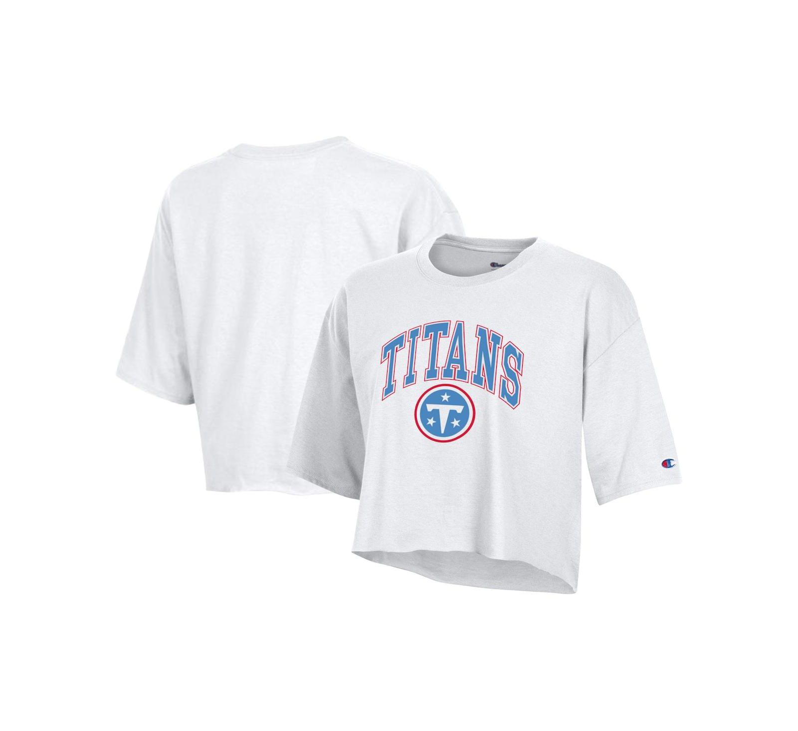 Женская укороченная футболка Champion Tennessee Titans Boyfriend White