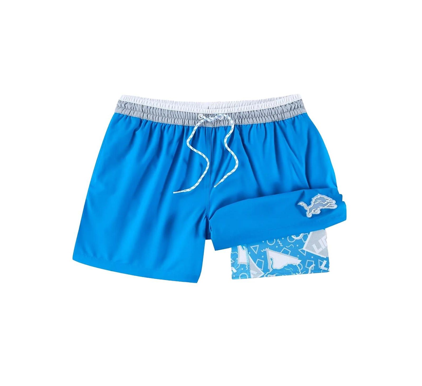 Chubbies Men's Blue Detroit Lions The Secret Lined Swim Trunks