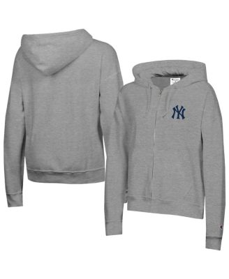 Champion женское худи на молнии Powerblend Fleece New York Yankees, серый меланж