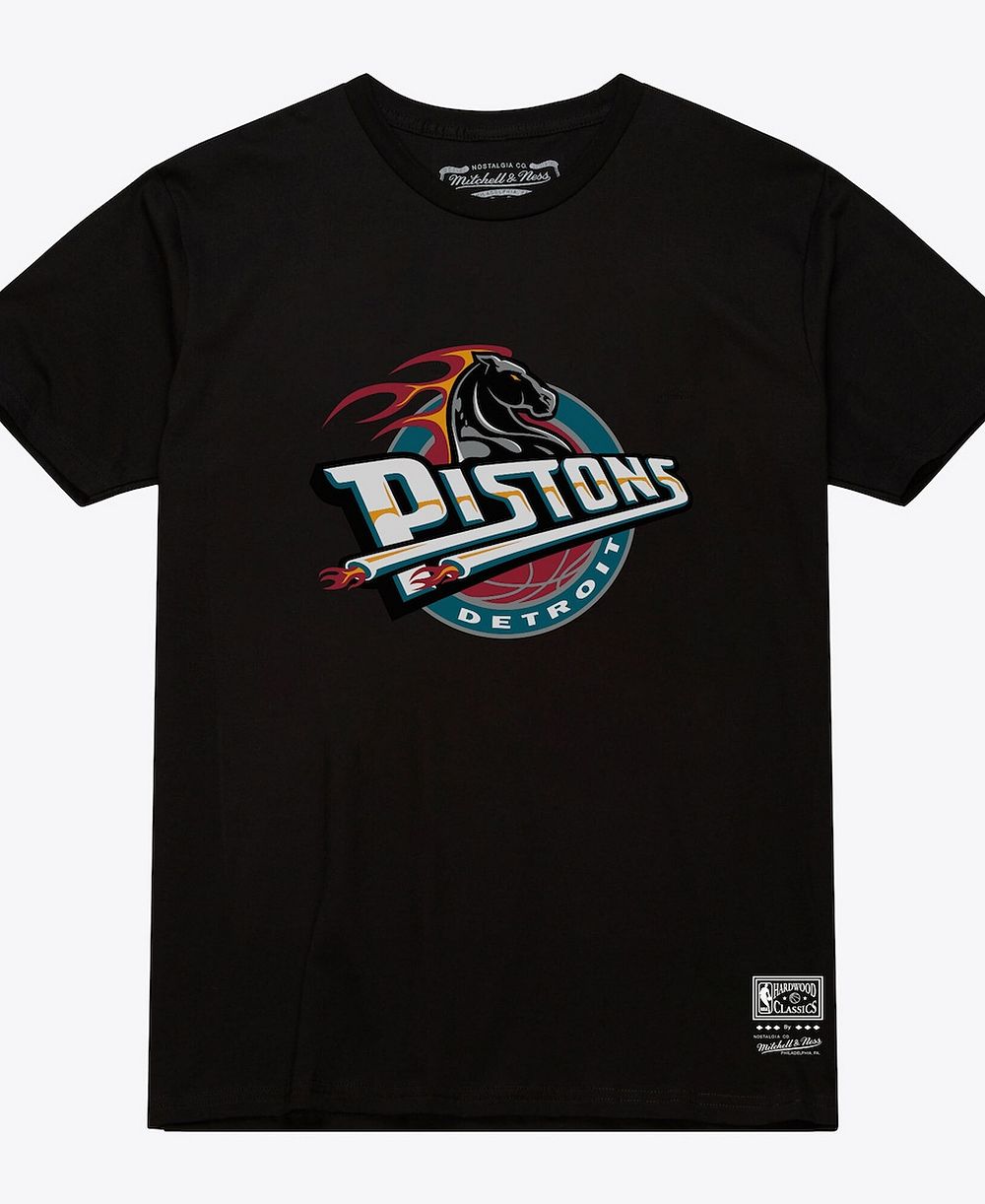 Мужская и женская футболка Mitchell & Ness Detroit Pistons Hardwood Classics Arch