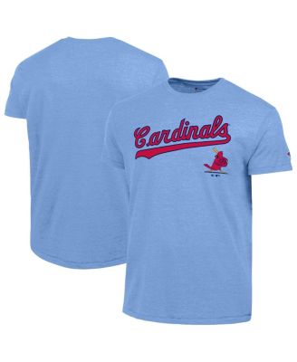 Champion Men's Light Blue St. Louis Cardinals Cooperstown Wordmark Lockup Tri-Blend T-Shirt