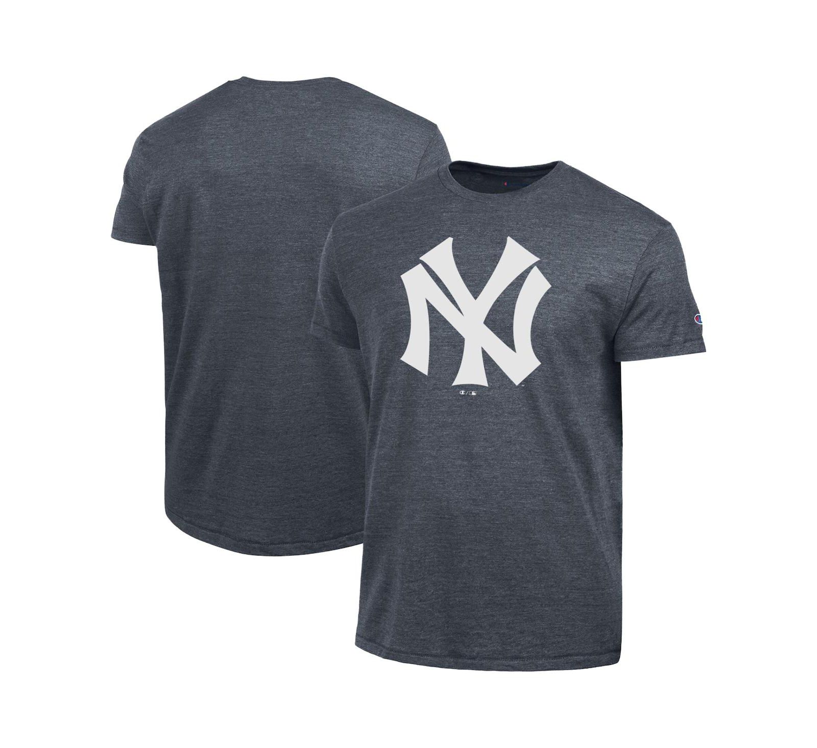 Champion Men's Navy New York Yankees Cooperstown Logo Tri-Blend T-Shirt