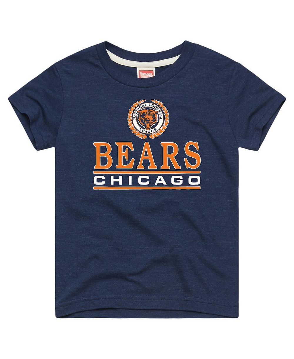 Homage Детский Navy Chicago Bears Crest Tri-Blend T-Shirt