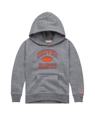Homage Big Boys and Girls Gray Denver Broncos Gridiron Tri-Blend Hoodie