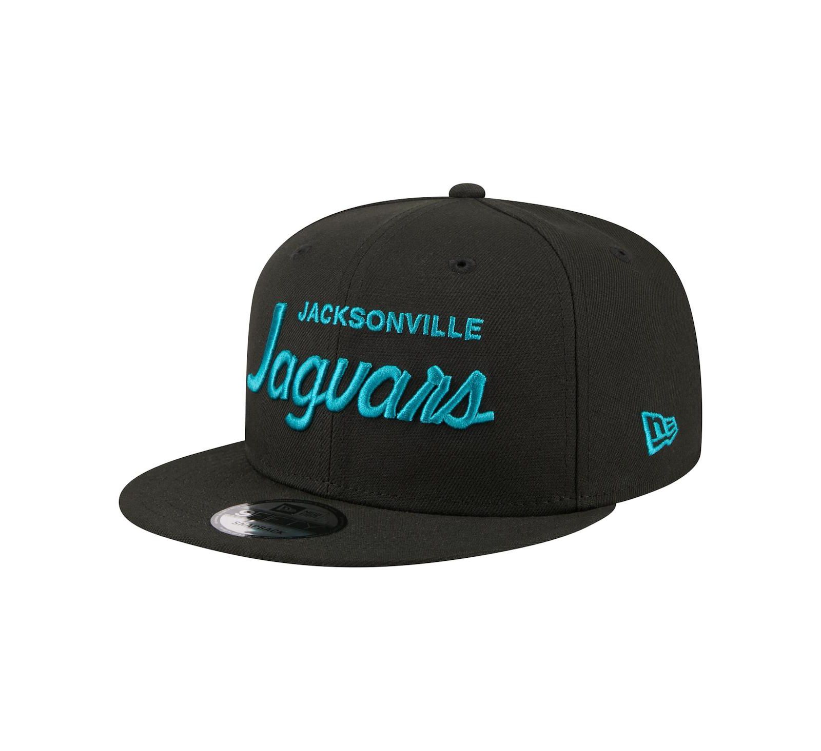 New Era Men's Black Jacksonville Jaguars Core Team Script 9FIFTY Snapback Hat