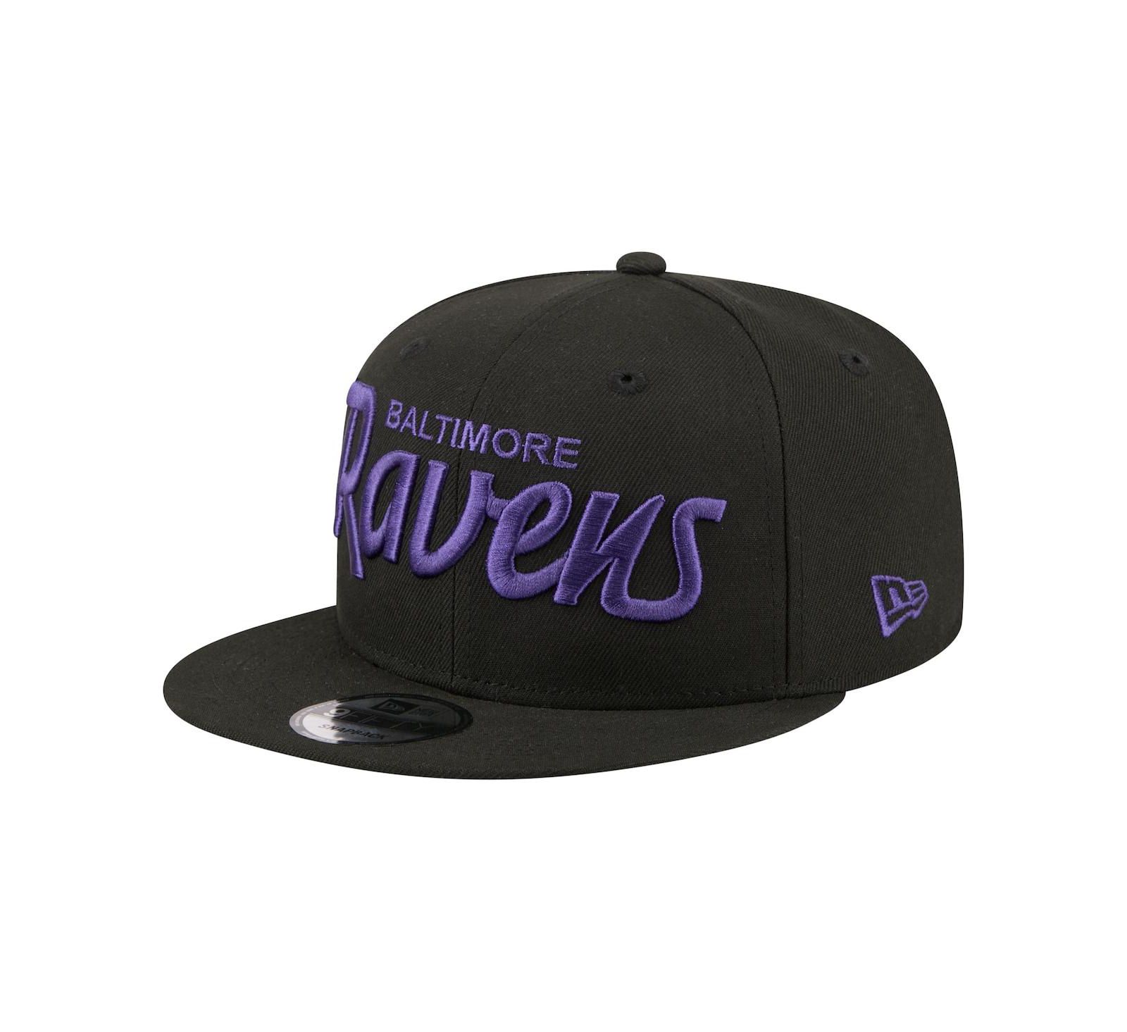 Мужская кепка New Era Baltimore Ravens Core Team Script 9FIFTY Snapback, черная