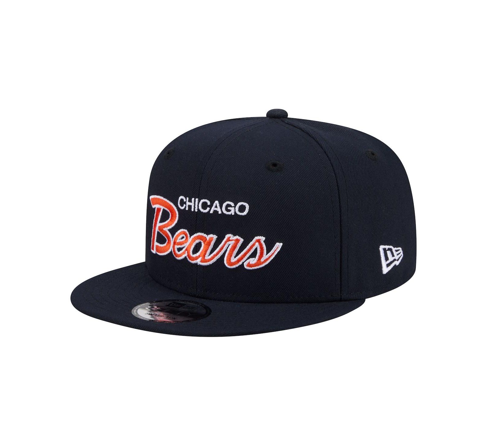 Мужская кепка New Era Chicago Bears Core Team Script 9FIFTY Snapback, темно-синяя