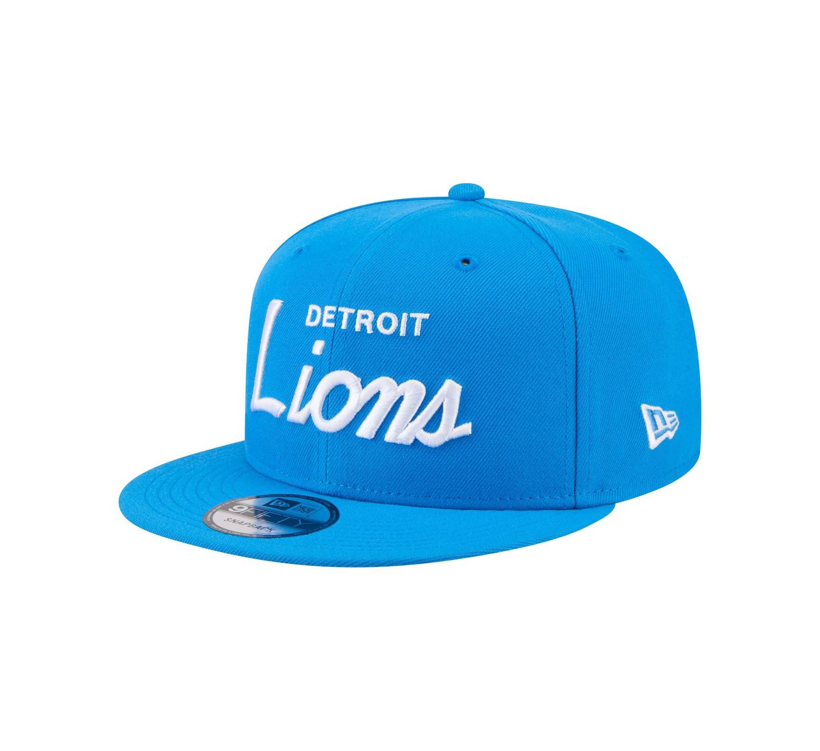 Мужская кепка New Era Blue Detroit Lions Core Team Script 9FIFTY Snapback