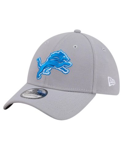 New Era Men's Gray Detroit Lions Core Team 39THIRTY Flex Hat