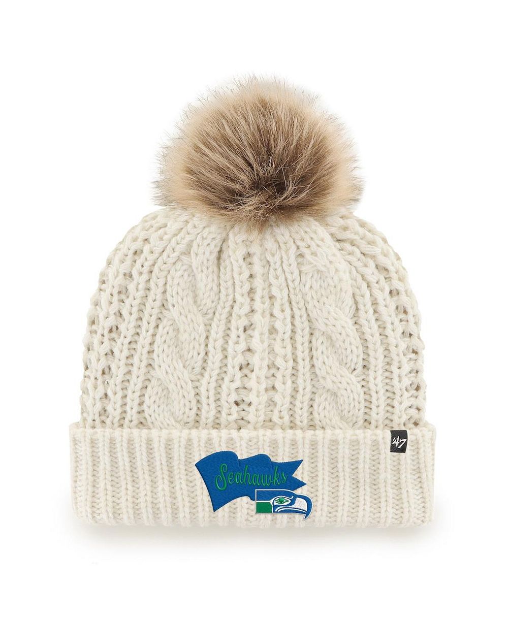 Вязаная шапка '47 Brand Women's Seattle Seahawks Wave Banner Miko с помпоном, White