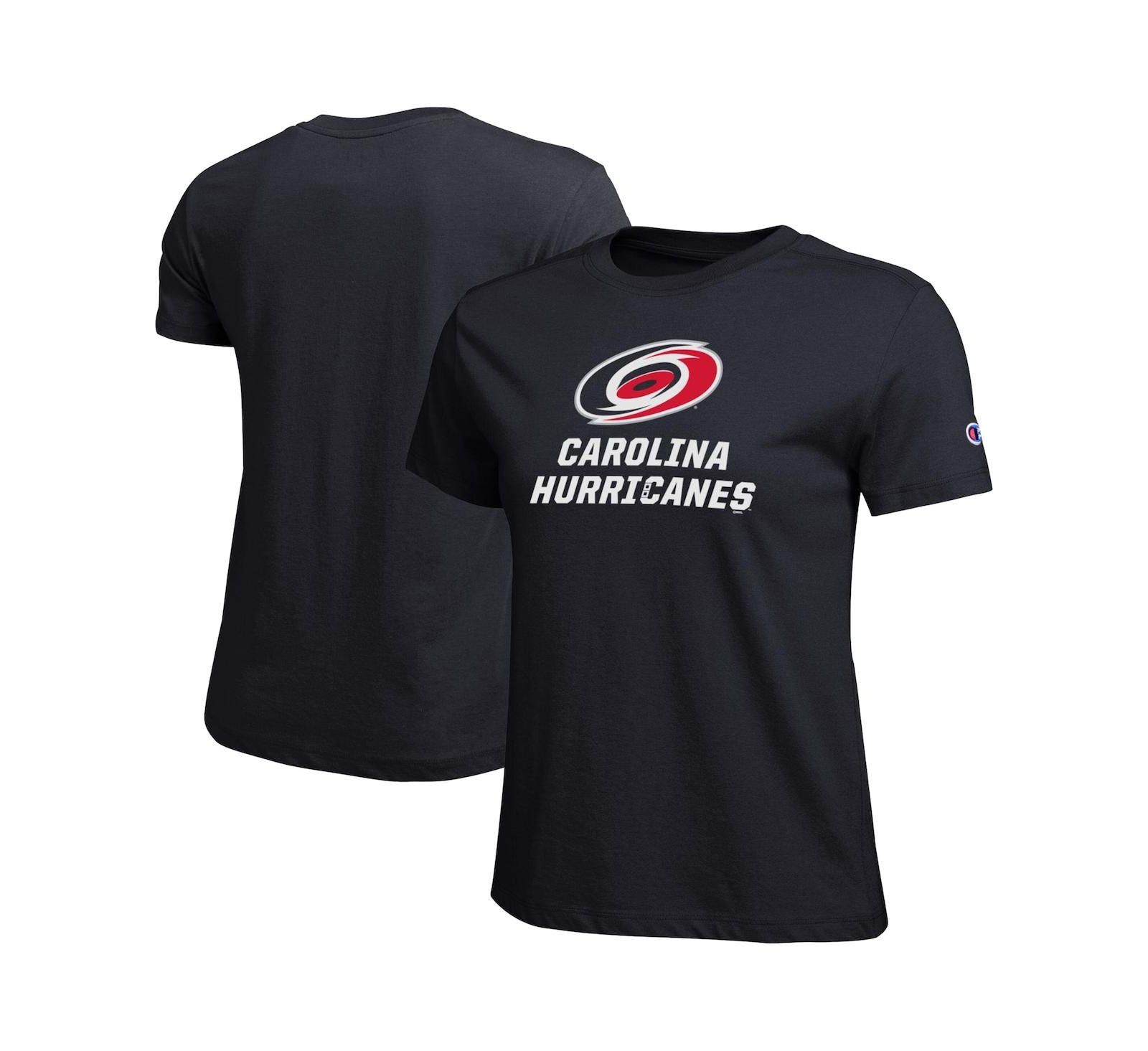 Женская футболка Champion Black Carolina Hurricanes Wordmark Lockup