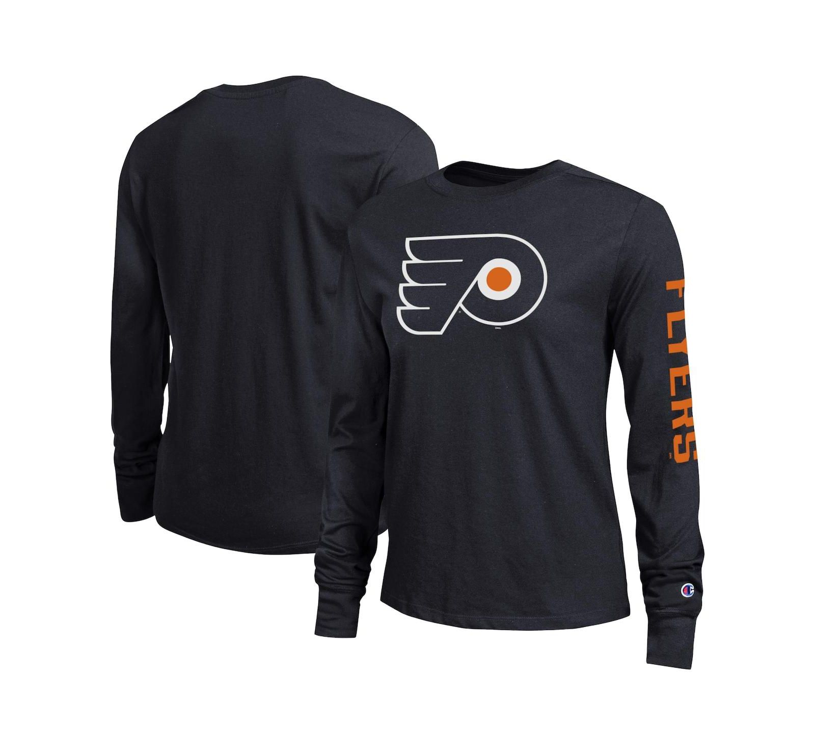 Женская футболка Champion Black Philadelphia Flyers 2-Hit Long Sleeve
