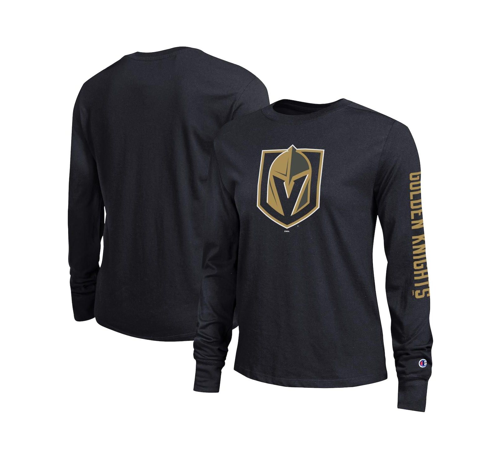 Женская футболка Champion Black Vegas Golden Knights 2-Hit Long Sleeve