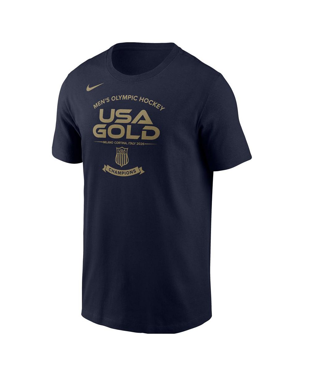 Мужская футболка Nike Men's Navy USA Hockey 2026 Winter Gold Medal Core