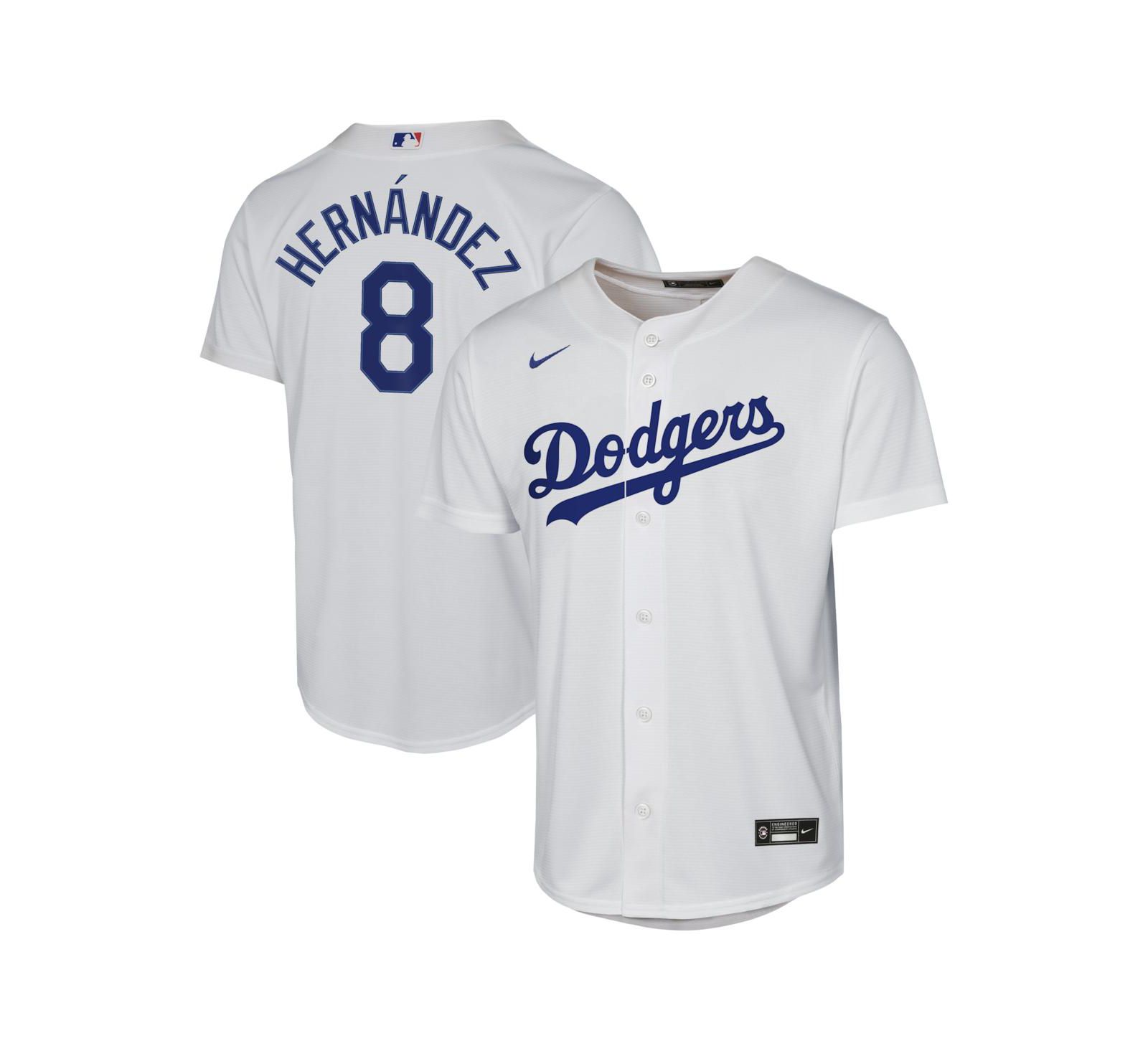 Детская джерси Nike Los Angeles Dodgers Baseline в белом цвете, Enrique Hernández
