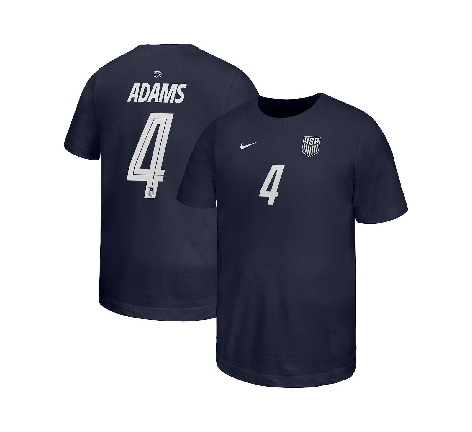 Nike Big Boys and Girls Tyler Adams Navy USMNT Away Player Name & Number T-Shirt