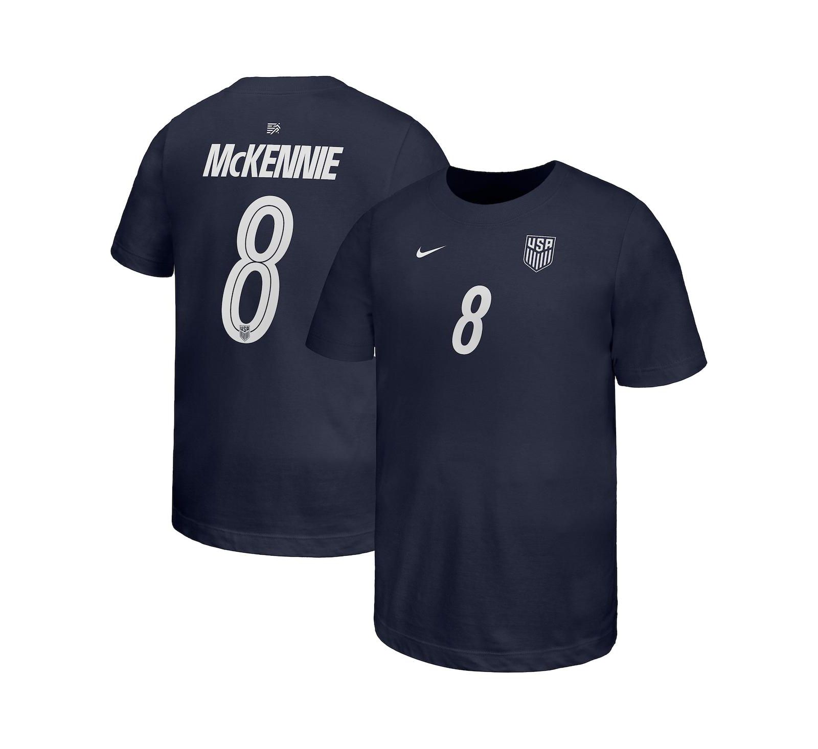 Nike футболка для мальчиков и девочек Weston McKennie Navy USMNT Away Player Name & Number