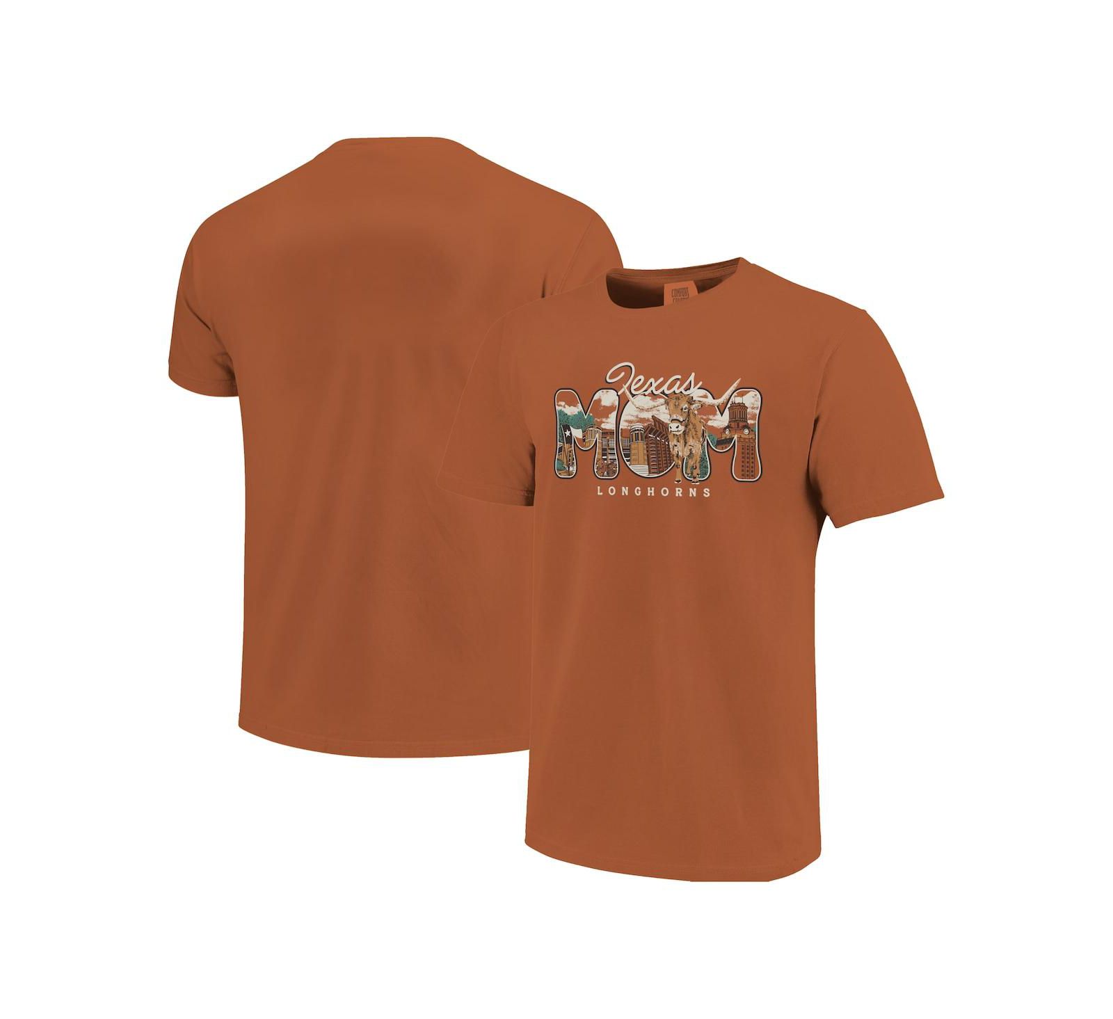 Футболка Image One Women's Texas Orange Texas Longhorns Comfort Colors Campus Drawing Mom