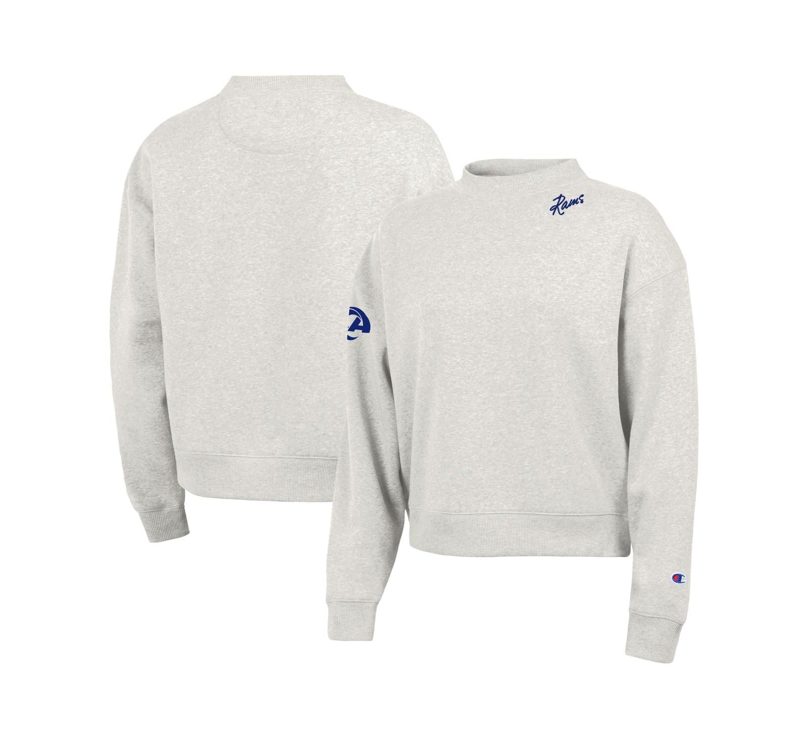 Champion Женская серая свитшот Champion Women's Gray Los Angeles Rams Triumph Fleece Mock Neck Tri-Blend