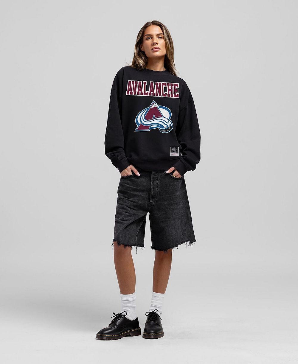 Mitchell & Ness Женская объемная толстовка Colorado Avalanche Core, черная