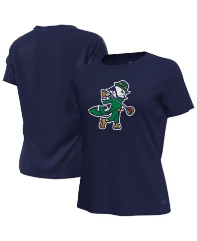 Женская футболка Under Armour Navy Notre Dame Fighting Irish Golfing Leprechaun Tech Stretch