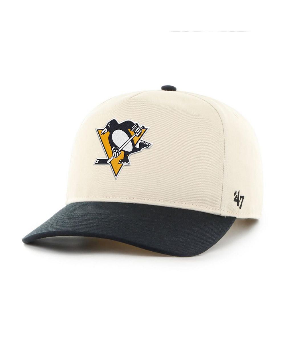 '47 Brand Men's Cream/Black Pittsburgh Penguins Logo 2-Tone Hitch Adjustable Hat