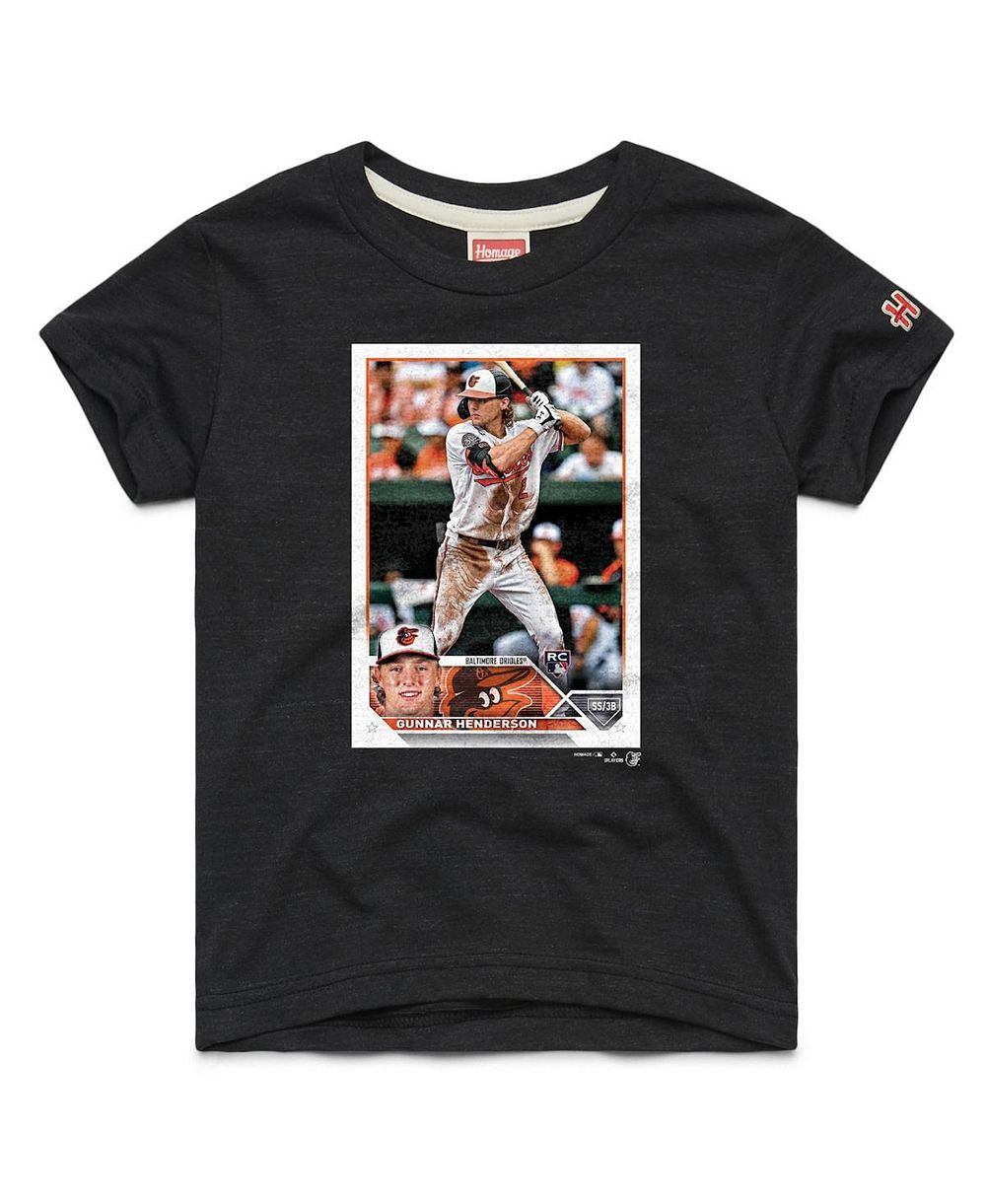 Homage Футболка Gunnar Henderson Baltimore Orioles Tri-Blend для мальчиков и девочек