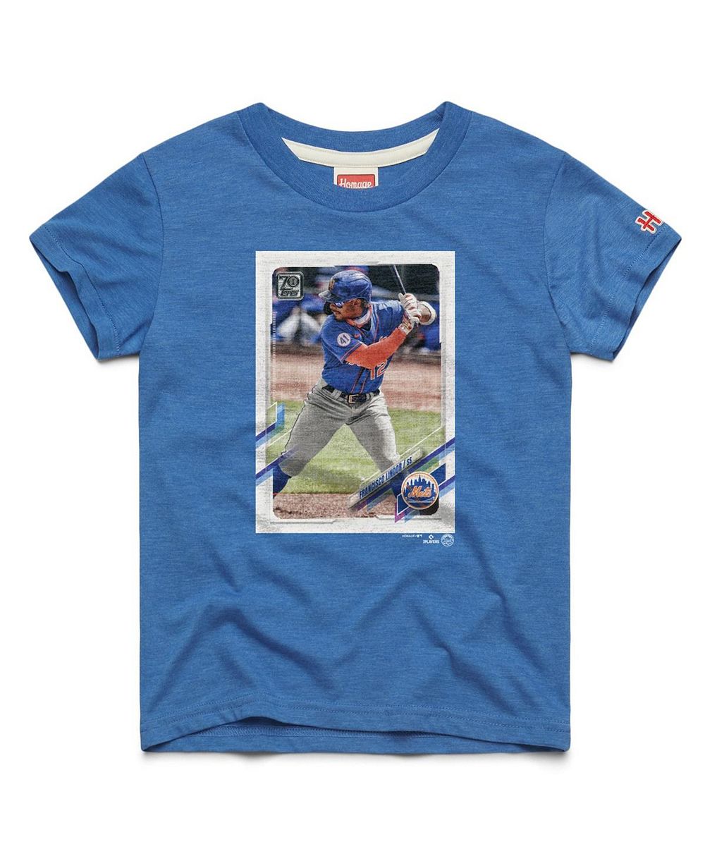 Футболка Tri-Blend с изображением Francisco Lindor Royal New York Mets Homage