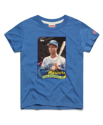 Homage Big Boys and Girls Ken Griffey Jr. Royal Seattle Mariners Topps Baseball Card Tri-Blend T-Shirt