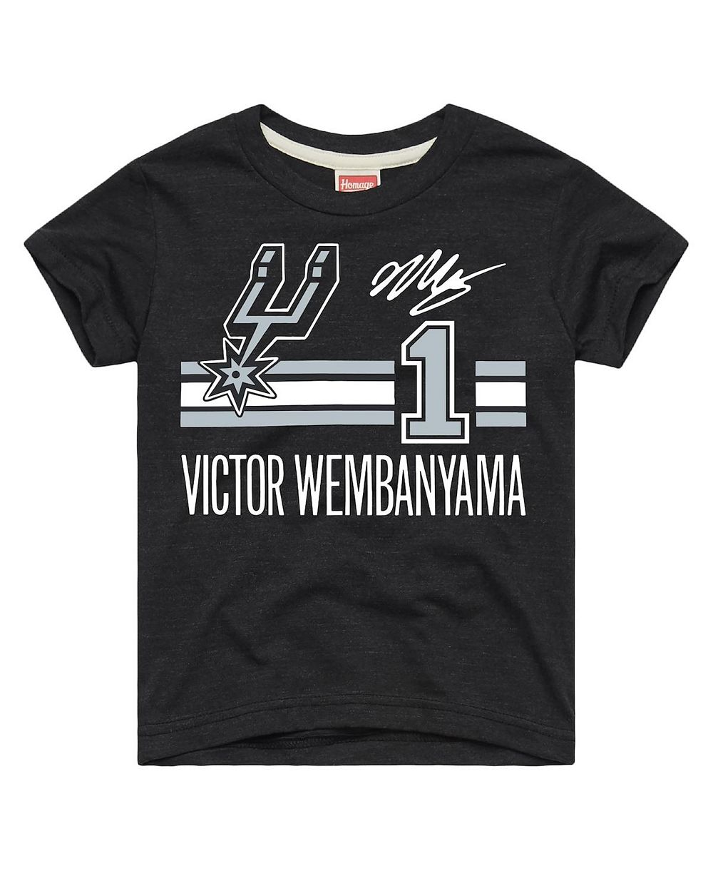 Homage футболка Victor Wembanyama San Antonio Spurs Remix для мальчиков и девочек, цвет Charcoal