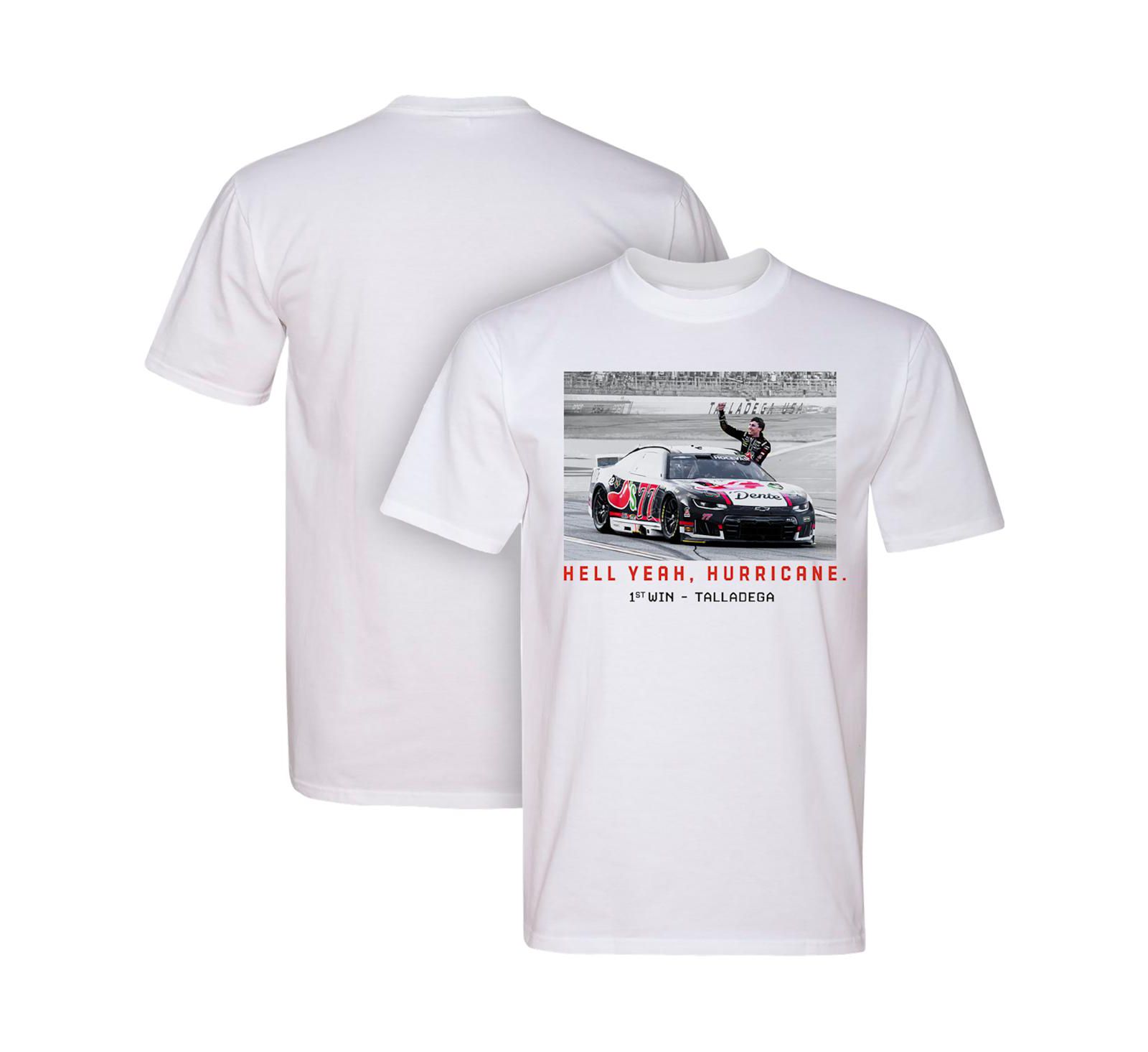 Мужская футболка Classic Ink White Carson Hocevar Yeah Hurricane 1st Win