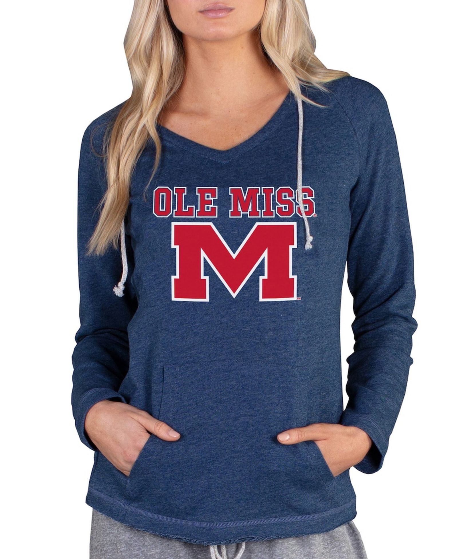 Худи Concepts Sport Women's Navy Ole Miss Rebels, легкое терри, длинный рукав