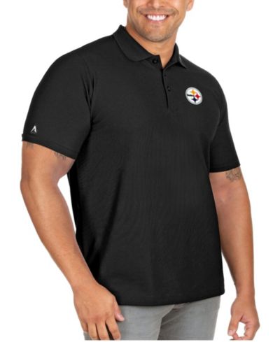 Antigua Men's Black Pittsburgh Steelers Big & Tall Legacy Pique Polo Shirt