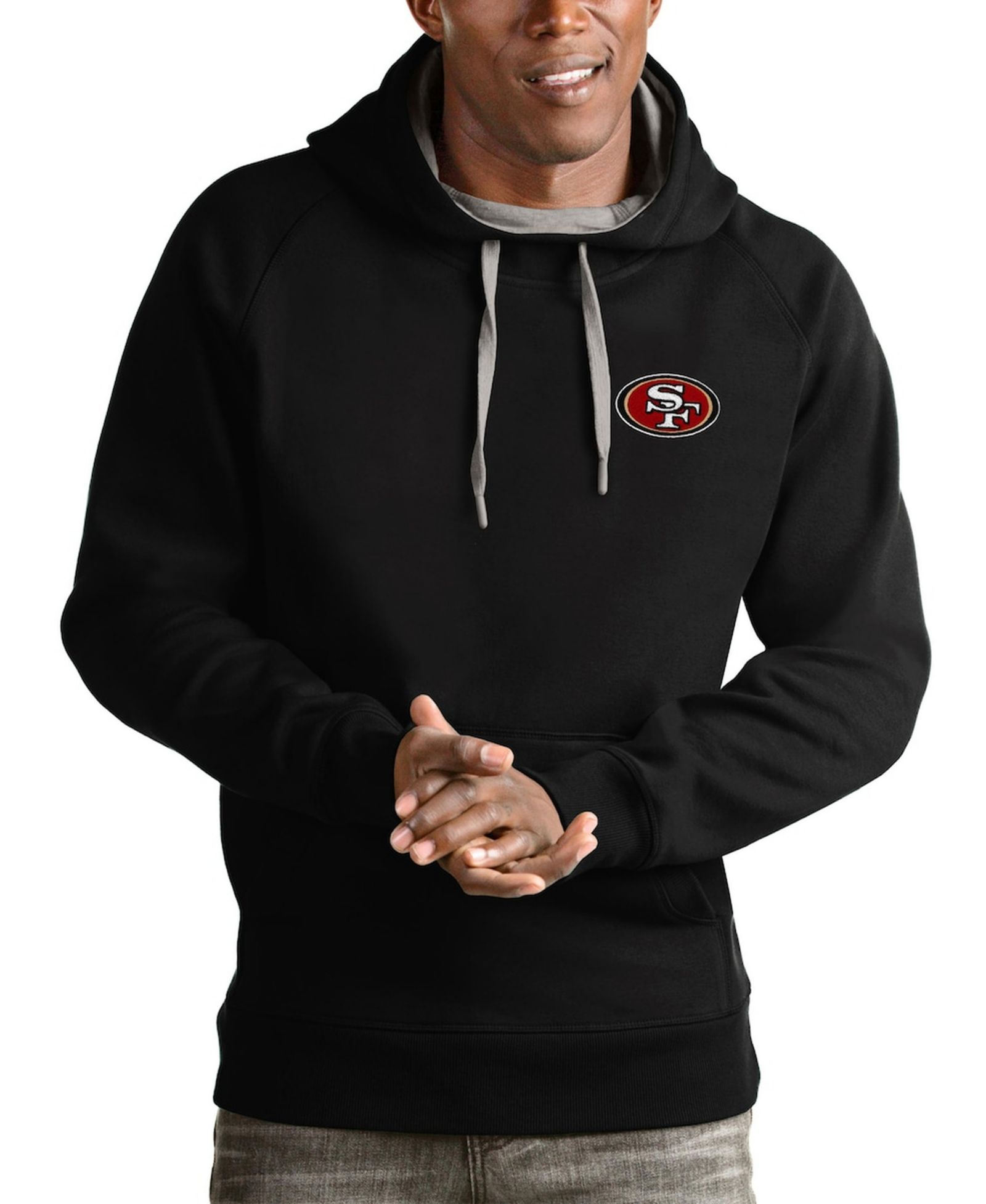 Antigua Мужское худи с логотипом San Francisco 49ers, Black