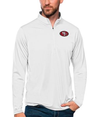 Antigua Men's White San Francisco 49ers Tribute Quarter-Zip Lightweight Pullover Top