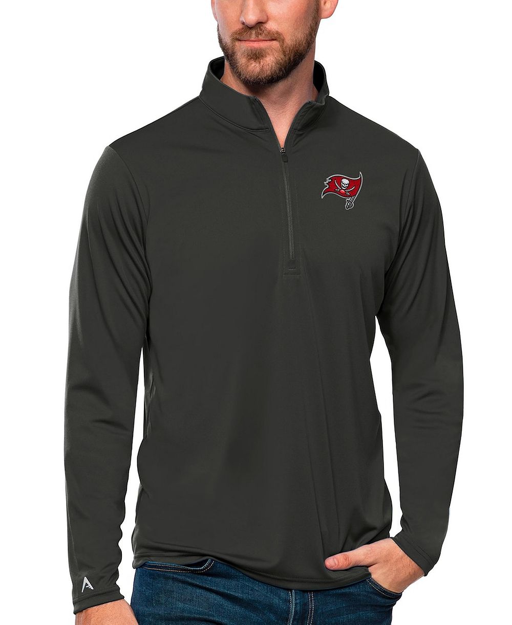 Мужской легкий джемпер Antigua Charcoal Tampa Bay Buccaneers Tribute Quarter-Zip