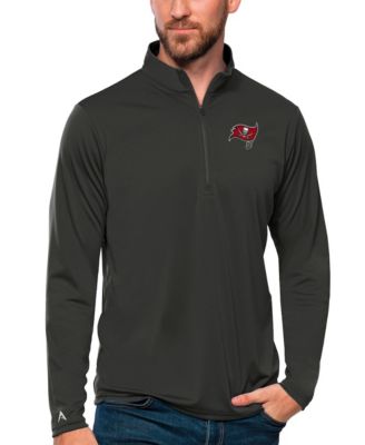 Antigua Men's Charcoal Tampa Bay Buccaneers Tribute Quarter-Zip Lightweight Pullover Top