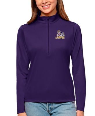 Antigua Women's Purple James Madison Dukes Tribute Quarter-Zip Pullover Top
