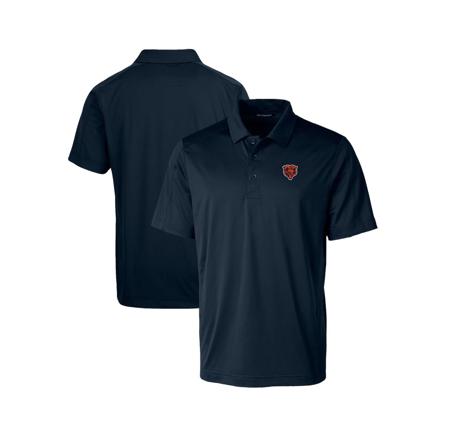 Cutter & Buck Men's Navy Chicago Bears Throwback Logo Big & Tall Prospect Textured Stretch Polo Shirt