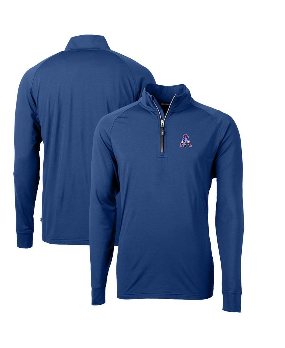 Мужское худи Cutter & Buck Royal New England Patriots Adapt Eco Knit Stretch Quarter-Zip
