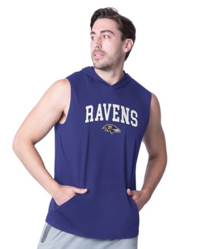Msx By Michael Strahan Men's Purple Baltimore Ravens Action Sleeveless Pullover Hoodie