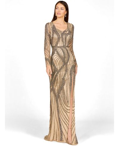 Lara Women's Cascading Beads Long Sleeve Dress
