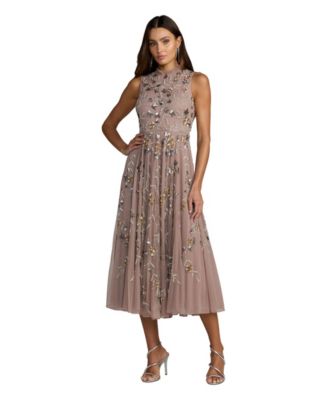 Женское вечернее платье Mac Duggal Embellished High Neck Butterfly Sleeve