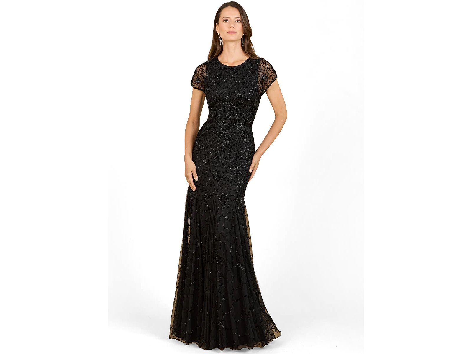 Платье Lara Women's Beaded Mermaid Cap Sleeve Gown